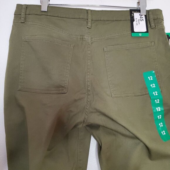 Banana Republic Womens Olive Green Utility Pants Size 12 Cotton Blend With Pocke - Picture 4 of 8